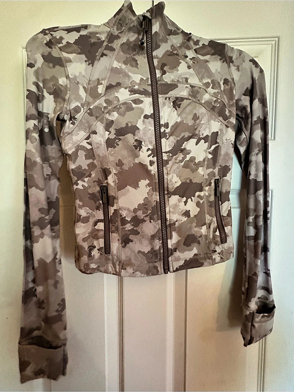 lululemon Define Cropped Jacket *Nulu Camo Brown & Green Size 4